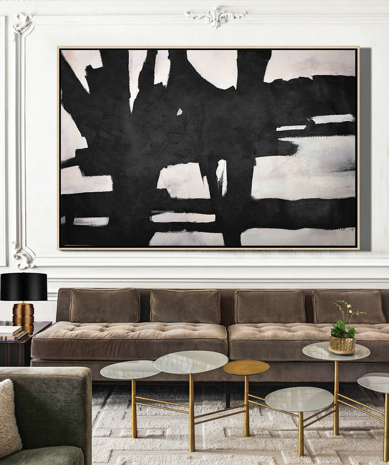 Large Modern Abstract Painting,Hand Painted Oversized Horizontal Minimal Art On Canvas,Contemporary Art Wall Decor
